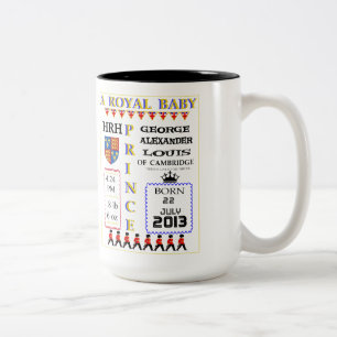 Caneca De Café Em Dois Tons Comemoração Real Bebê Príncipe Mug