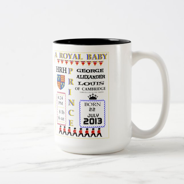 Caneca De Café Em Dois Tons Comemoração Real Bebê Príncipe Mug (Direita)