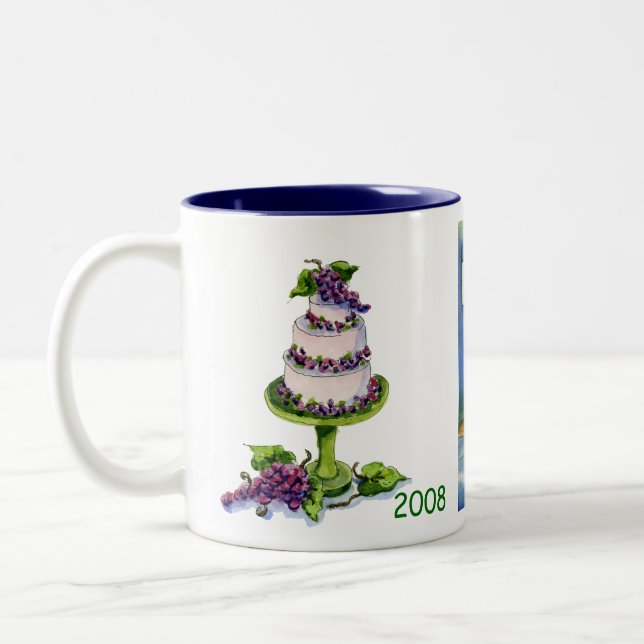 Caneca De Café Em Dois Tons comemore 50 no vinhedo 2008 (Esquerda)