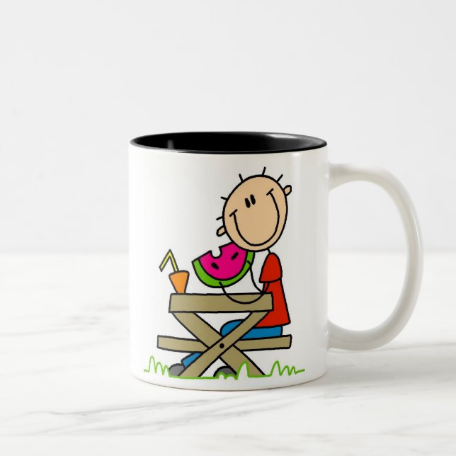 Caneca De Café Em Dois Tons Comendo Melancia (Direita)