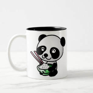 Caneca De Café Em Dois Tons Comendo Panda