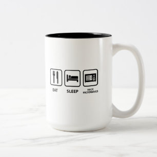 Caneca De Café Em Dois Tons Comer Dormir Hack Micro-ondas