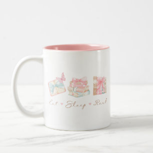 Caneca De Café Em Dois Tons Comer Sono Ler Livro de Coquetes