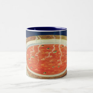 Caneca De Café Em Dois Tons Comida Antiga, Tigela Quente de Sopa de Tomate com