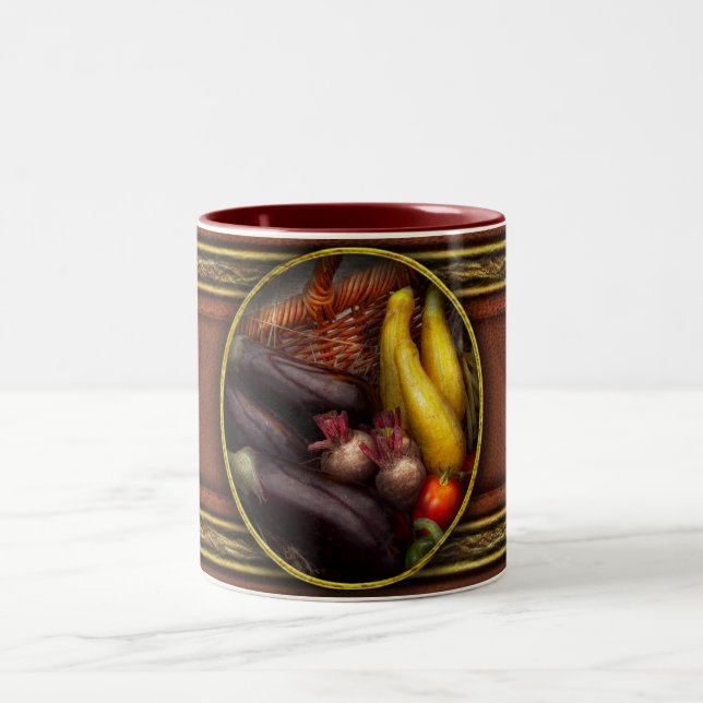Caneca De Café Em Dois Tons Comida - Legumes - Do jardim da mãe (Centro)