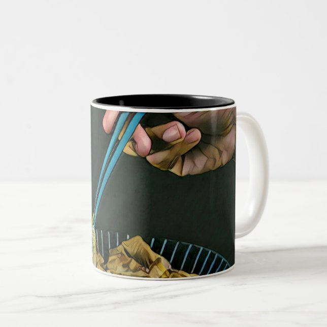 Caneca De Café Em Dois Tons Comidas japonesas (Frente Esquerda)
