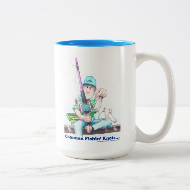 Caneca De Café Em Dois Tons Common Fishin Knots - casting difficulties  (Direita)
