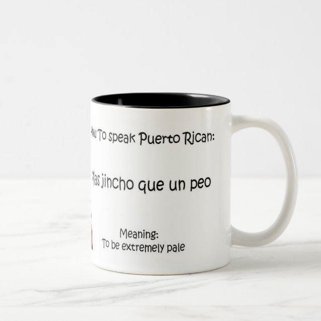 Caneca De Café Em Dois Tons Como falar porto-riquenho (Direita)