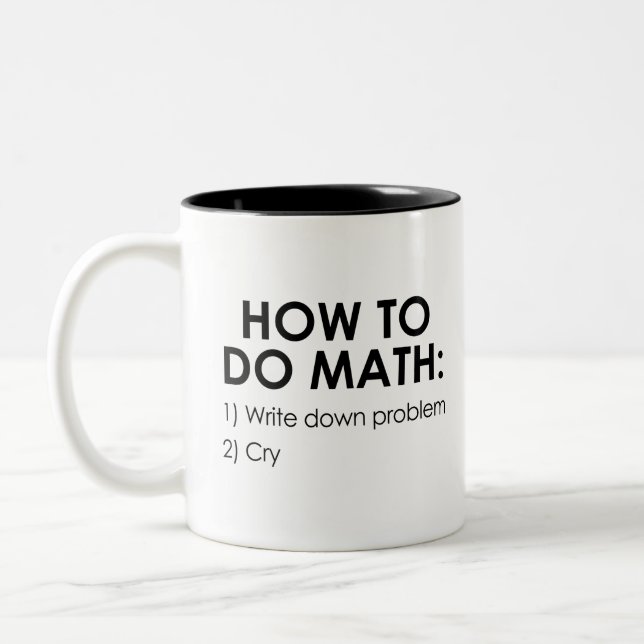 Caneca De Café Em Dois Tons Como fazer a matemática (Esquerda)