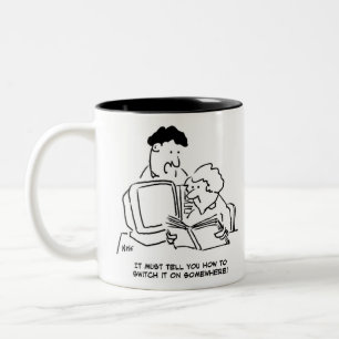 Caneca De Café Em Dois Tons Como ligar o computador