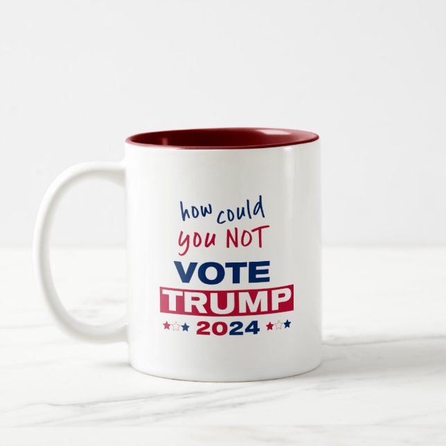 Caneca De Café Em Dois Tons Como não pôde votar no TRUMP 2024 (Esquerda)