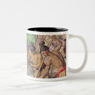 Caneca De Café Em Dois Tons Como os indianos recolhem o ouro dos córregos