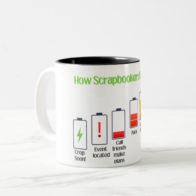 Caneca De Café Em Dois Tons Como os Scrapbookers Recharge (Frente Esquerda)