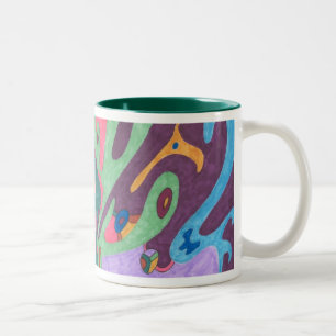 Caneca De Café Em Dois Tons Como um, Abstrato Art Mug