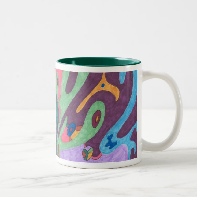 Caneca De Café Em Dois Tons Como um, Abstrato Art Mug (Direita)