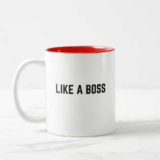 Caneca De Café Em Dois Tons Como um Chefe Engraçado, Trendy Cita Dois Tonelada