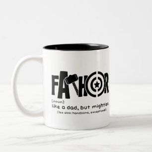 Caneca De Café Em Dois Tons Como um pai, mas mais poderoso.