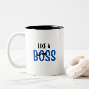 Caneca De Café Em Dois Tons Como uma Chefe Citação Divertida e Na Moda, presen