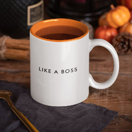 Caneca De Café Em Dois Tons Como uma Engraçada Cotação de Trendência do Chefe