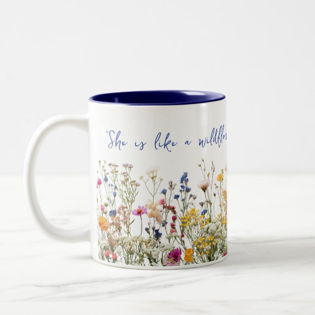 Caneca De Café Em Dois Tons Como uma flor selvagem (Esquerda)