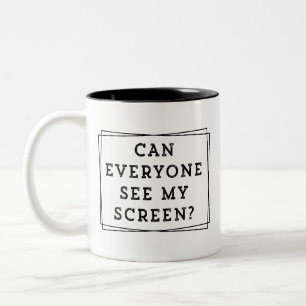 Caneca De Café Em Dois Tons Compartilhamento de tela engraçado, todos consegue