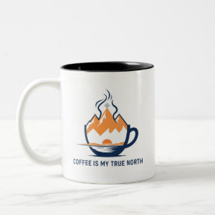 Caneca De Café Em Dois Tons Compass Coffee – Aventura do Verdadeiro Norte