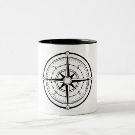 Caneca De Café Em Dois Tons Compasso BW