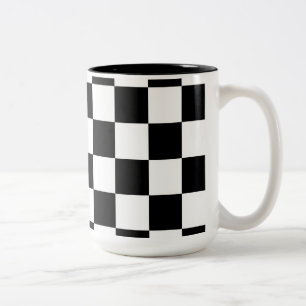 Caneca De Café Em Dois Tons Competindo o grande preto do teste padrão
