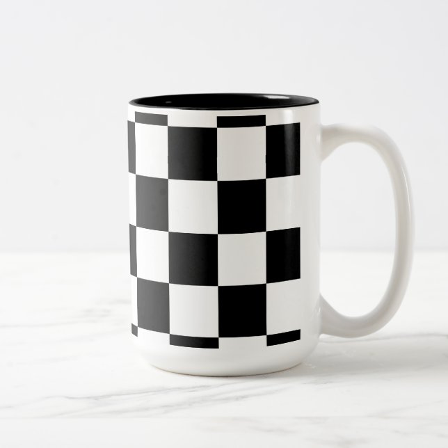 Caneca De Café Em Dois Tons Competindo o grande preto do teste padrão (Direita)