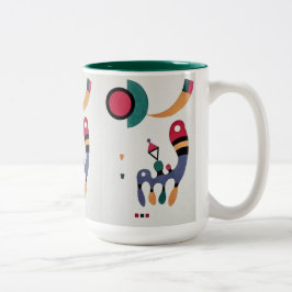 Caneca De Café Em Dois Tons Composição Abstração Biomórfica - Kandinsky