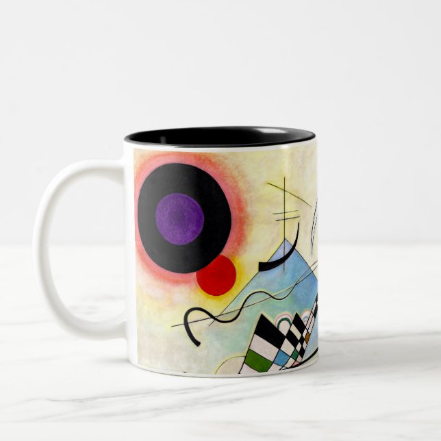 Caneca De Café Em Dois Tons Composição Kandinsky 8 (Esquerda)