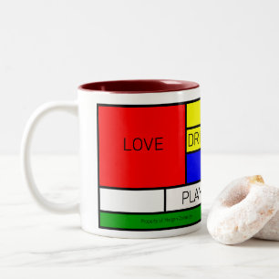 Caneca De Café Em Dois Tons Composição Prismática 1 Neoplasticismo De Stijl