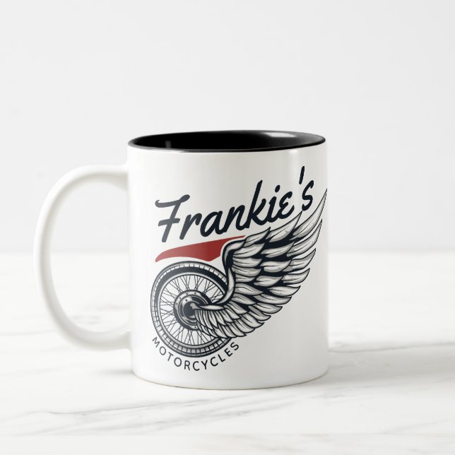 Caneca De Café Em Dois Tons Compro Personalizado de Pneus-Pneus-Biker (Esquerda)