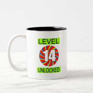 Caneca De Café Em Dois Tons Computador Gamer de 14º Aniversário