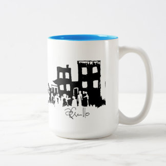 Caneca De Café Em Dois Tons Concertação de Partes de Bloco
