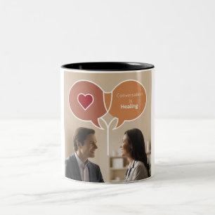 Caneca De Café Em Dois Tons Conectar e reparar: Mug Inspiracional