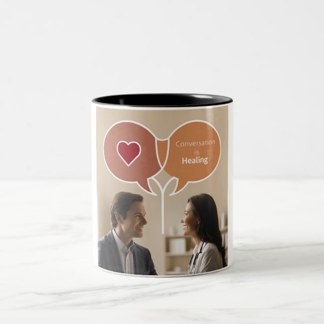 Caneca De Café Em Dois Tons Conectar e reparar: Mug Inspiracional (Centro)