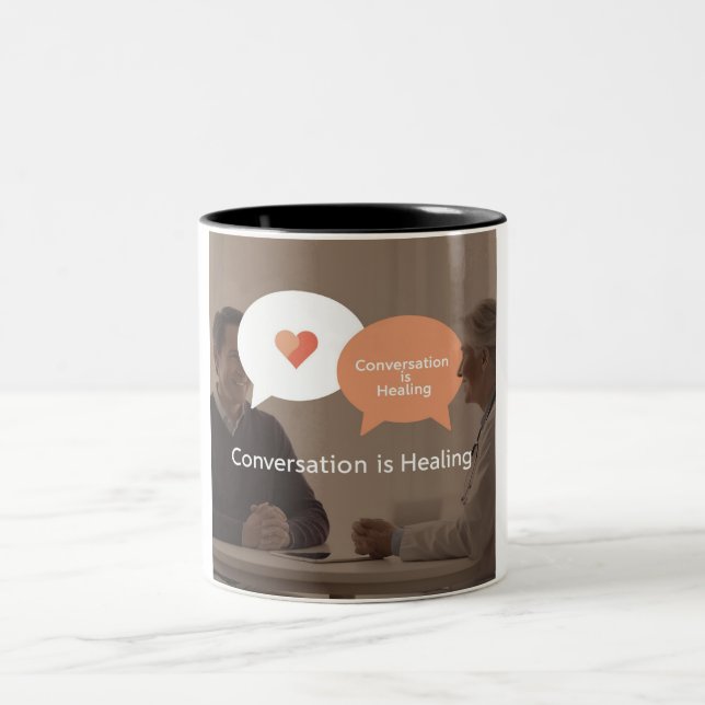 Caneca De Café Em Dois Tons Conectar e reparar: Mug Inspiracional (Centro)