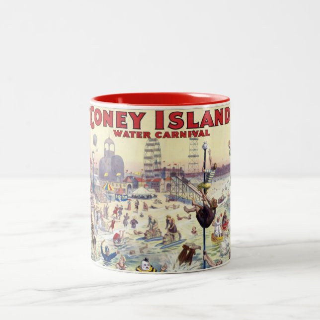 Caneca De Café Em Dois Tons Coney Island Water Carnival, 1898 - (Centro)