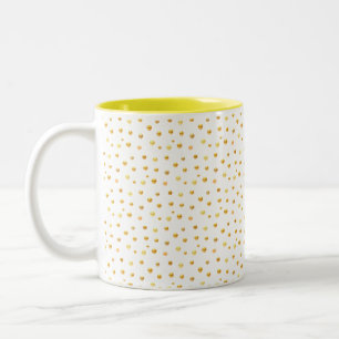 Caneca De Café Em Dois Tons Confete Dourado em Branco