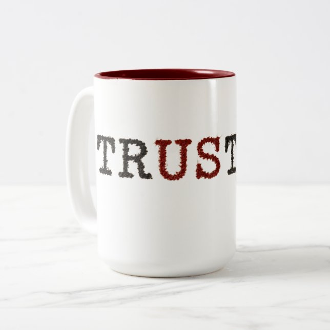 Caneca De Café Em Dois Tons Confiança (Frente Esquerda)