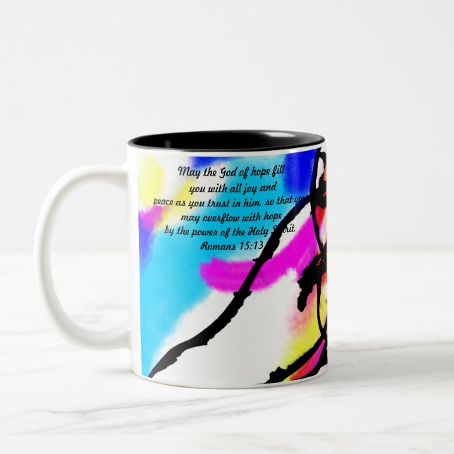 Caneca De Café Em Dois Tons Confiança no jesus (Esquerda)