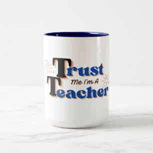 Caneca De Café Em Dois Tons Confie em Mim Sou Seu Professor Presente Divertido
