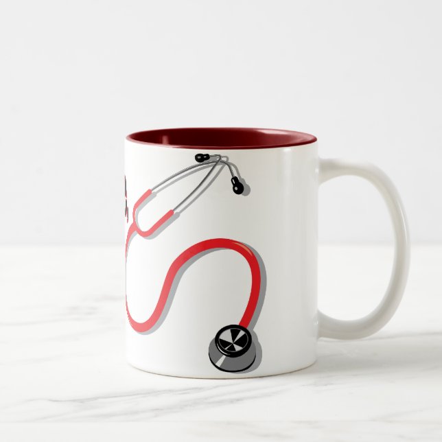 Caneca De Café Em Dois Tons Confie em mim sou uma enfermeira Red Stethoscope M (Direita)