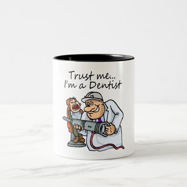 Caneca De Café Em Dois Tons Confie-me Im um dentista (Centro)
