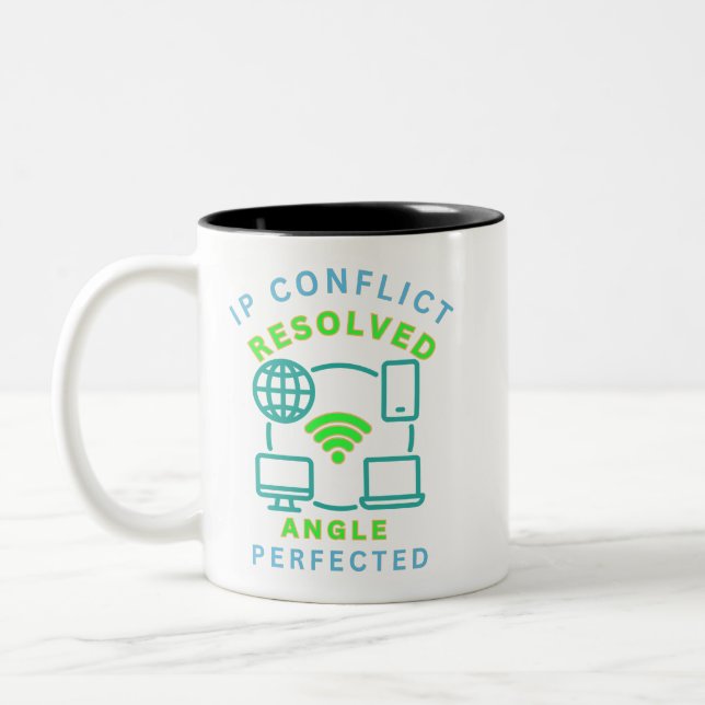 Caneca De Café Em Dois Tons Conflito de IP reservado. Ângulo aperfeiçoado (Esquerda)