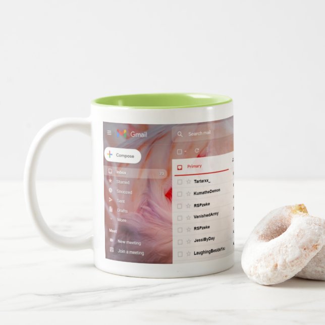 Caneca De Café Em Dois Tons Conforme Senozzie Mug (Com Donut)