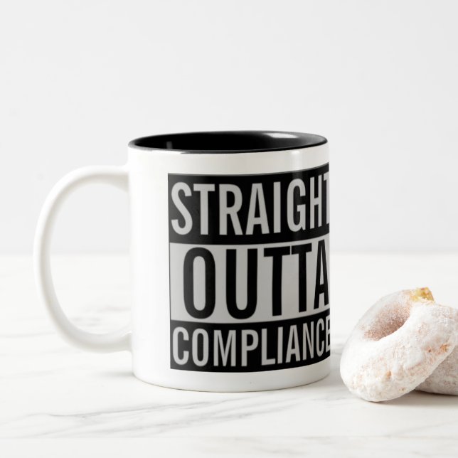 Caneca De Café Em Dois Tons Conformidade reta de Outta (Com Donut)