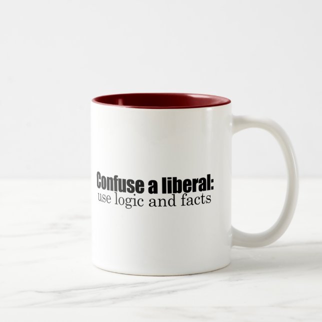 Caneca De Café Em Dois Tons Confunda um liberal (Direita)