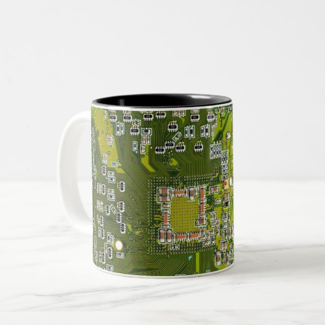 Caneca De Café Em Dois Tons Conjunto de circuito impresso Circuito verde PCB C (Frente Esquerda)